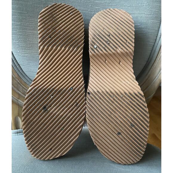 Women's Clogs Mules Sandals Open Toe Slip-On Sz 40,9.5White Leather Cut Out Wood - Picture 14 of 14